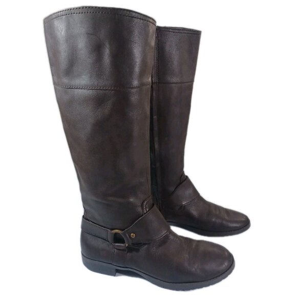 Ralph Lauren Womens 8.5 Sulita Brown Leather Equestrian Harness Riding Boots - Picture 3 of 9